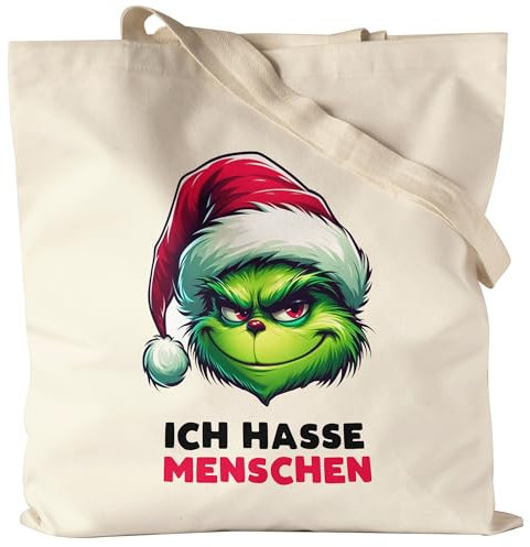 Hey!Print Ich hasse Menschen Jutebeutel Anti Weihnachten Lustig Ironisch Weihnachtshasser