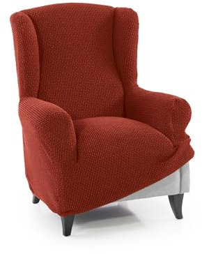 FAVERTI® Super elastischer Sesselbezug für Ohrensessel, 1-Sitzer, 70 bis 100 cm, Modell Novelle, Kessel, hochwertiger Schutz aus Jacquardgewebe, Baumwollgefühl, Ohrensesselschutz