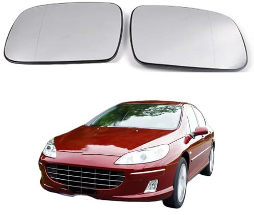 ALOEU Cristal de Espejo Retrovisor para Peugeot 407 2004-2009 8151PE 8151PC 8151GV 8151GW, Cristal de Retrovisor Exterior Calefacción Impermeable,left-1pcs
