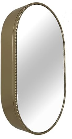 CMYAOYC Victorian-Style Bathroom Medicine Cabinet, Wood Wall Cabinet with Curved Mirror, Bathroom Storage Cabinet, Medicine Cabinet Mirror, 20x31 Inch