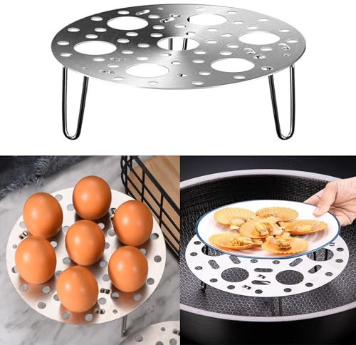 Rejilla de vapor de acero inoxidable, soporte de cocina, soporte para cocinar al vapor, rejilla para tartas, bandeja de vapor para huevos, estante redondo para ollas, ollas de aire, rejilla de