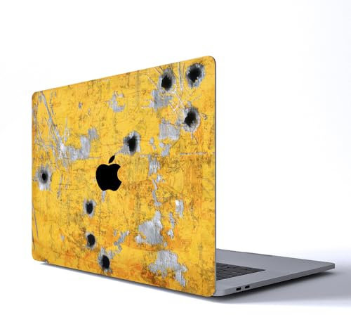 Battle Damage MacBook Laptop Skin | Bullet Holes Design | MacBook Pro & Air Aufkleber | MacBook Laptop Sticker Kratzfest Laptop Folie (MacBook Pro 16” Touch (2019))