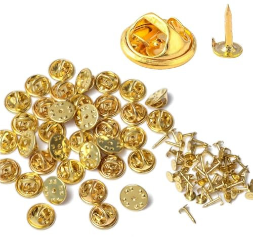 Teegxddy 50 Stück Anstecker Pin Schmetterlings,Schmetterling Pin Backs Gold Metall Schmetterlings für Brosche Abzeichen Basteln DIY