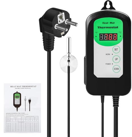 BuyWeek Thermostat Steckdose mit Fühler Inkbird Digitaler Temperaturregler Hermostat Heizung Temperaturwächter Thermostate für Brutmaschine, Brauen Temperaturschalter 230 V