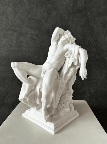 Generic Barberinii Faun LH200 Statue schlafender betrunkener Satyr, 24 cm, Büste, Skulptur, griechisches Dekor, Statue, Dekoration, Weiß
