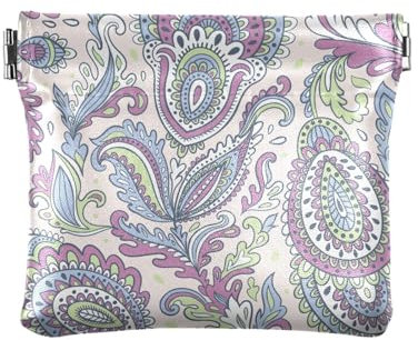Porte-monnaie en cuir synthétique pour femme avec fermoir et porte-cartes unique, médaillon cachemire floral indien, Médaillon cachemire floral indien, 1 Size, Accessoire de voyage