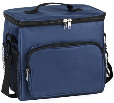 XiangJunly 10 L isolierte Lunchtasche, thermische Picknicktaschen, faltbare Kühltaschen, tragbare Lunchbox Taschenhalter Kühltasche für Männer/Picknick/Schule/Büroarbeit (Blau)
