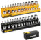 GRENPRO Magnetic Socket Organizer, 2-Piece Drive SAE & Metric Socket Holder, 1/4 Magnetic Tray Holds 52 Sockets(Socket Not Included)