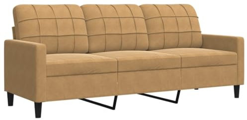vidaXL Canapé à 3 Places Marron 180 cm Velours, canapé, canapé de Salon, canapé à Trois Places, canapé rembourré, sièges de Salon, canapé en Velours