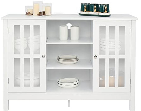 WANP-678 Geschirrschrank 43-Zoll-Holz-Küchen-Sideboard, Buffet-Aufbewahrungsschrank, Eingangsbereich, Servier-Aufbewahrungsschrank mit Türen Schrank