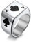 RobertDTesta Gothic Herz Pik Ass Edelstahl Ring Herren Glück Poker Schmuck Ring Punk Rock Pik Ass Ring,Schwarz,11