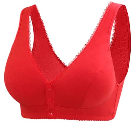 Best Prime Deals Front Fastening Bra for Women UK - Comfortable Convenient Front Closure Button Cotton Bra for Seniors and Older Women 2024 - Non Wired Easy Lingerie