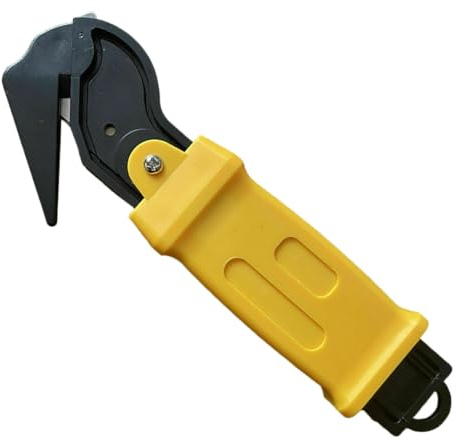 Moving Edge Safety Knife Box Opener Tape Cutter Shrink Wrap Knives Hook Knife Film/Tape/Strapping Cutter (50, Yellow)