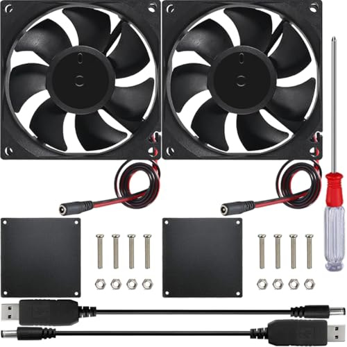 JYUDAUFU Lot de 2 ventilateurs de refroidissement sans balais 8025 80mm × 25mm DC 12V 4500tr/min avec accessoires, pour imprimante 3D/composants électroniques/bricolage/boîtier PC/CPU
