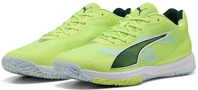 PUMA Tenis Unisex Accelerate Turbo 4 para Interiores, Fizzy Light Green Terrain Puma White Puma Silver, 47 EU