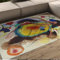FEIPUHOME Art Cartoon Abstrakte Fläche Teppiche Schildkröte Bär Tier Muster Berühmte Gemälde Drucke Boden Teppich rutschfest Niederflor Indoor Türmatte 120x150cm
