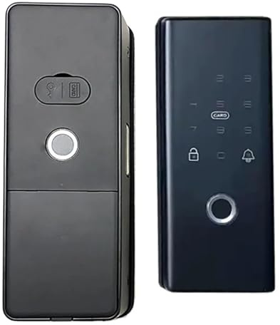 Panel dual de huellas dactilares con Control por aplicación Bluetooth Tuya para puerta de valla de Singapur, cerradura de puerta Digital inteligente para puerta delantera abatible (con 1 mando a