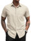 COOFANDY Men's Short Sleeve Shirts Summer Smart Casual Shirts Regular Fit Button Down Work Dress Shirt Plain Office Formal Shirt Iron Free Khaki XXL