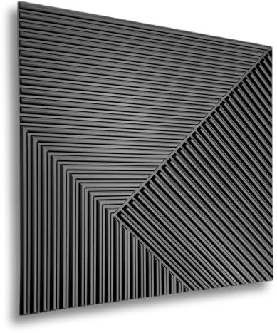 Eurodeco Lot de 40 panneaux muraux en plastique PVC, 10 m², aspect 3D, 50 x 50 cm, pour salle de jeu, plafond, (noirs D168)