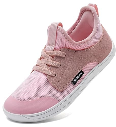 WateLves Kinder Barfußschuhe Breite Jungen Mädchen Kleinkind Barfussschuhe Minimalistische Barefoot Sneaker Hausschuhe Ohne Verschluss(Pink, 27EU)