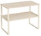 SONGMICS Gewürzregal, 2er Set Küchen-Organizer, Küchenregal, Schrank-Organizer Küche, erweiterbar, kleines Regal, stapelbar, Metall und Holzwerkstoff, travertinbeige-cremeweiß KCS025L01