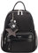 David Jones - Rucksack Damen - Kleine City Rucksack Frauen - Tagesrucksack Modisch Rucksackhandtasche Nylon & PU Leder - Viele Taschen Backpack Schultasche Städt - Schwarz