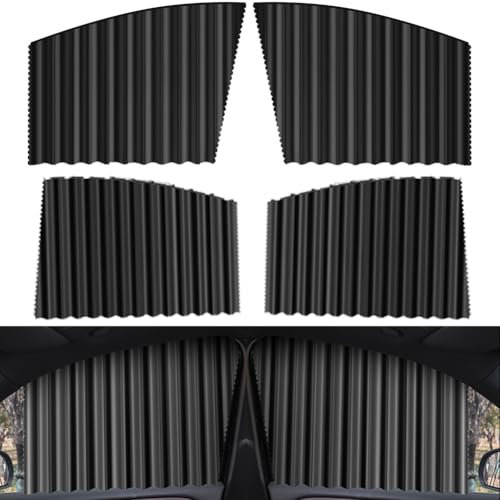 Yuragim Sonnenschutz Auto Magnetisch Sonnenschutz Seitenscheibe, 4 Stück Universal Fenster Vorhang Magnetisch, Sonnenschut-Auto-Kinder, Sichtschutz Autofenster Verdunkelung, UV-Schutz, Hitzeschutz