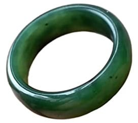 Natural Green Nephrite schmaler Bandring Kanadischer Jade Greenstone Schmuckgeschenk (Ringgröße: 8)