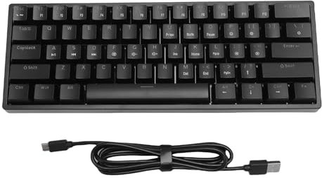 CHEOTIME Portable 60% Wired Mechanical Gaming Keyboard, RGB Backlit 61 Key Ultra-Compact Keyboard with Blue Switch for for OS X PC Laptop for Gaming, Business Office