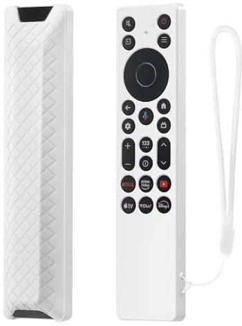 FTRONGRT Hülle Kompatibel mit TCL RC923A / TCL RC813A, Anti-Drop und Anti-Kollision, Flexibles Silikon Fernbedienung Schutzhülle. Weiß
