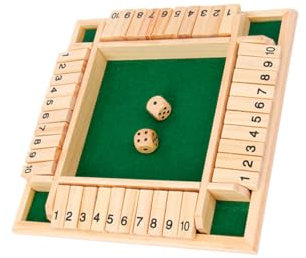 KICHOUSE Holz Spielbrett Für Party Trinkspiel-Requisiten Klassisches Digitales Flop-Spiel Mit Zwei Würfeln Rutschfestes Kissen Für Ktv-Bars Und Freizeit