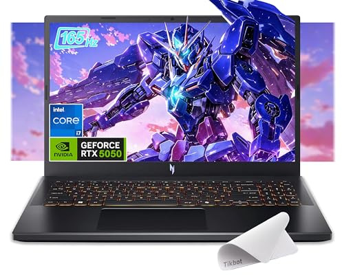 acer Nitro V 15.6 FHD IPS 165Hz Gaming Laptop， Intel Core i7-13620H, NVIDIA GeForce RTX 5050，Windows 11 Home，with Mouse pad (16GB RAM, 1TB PCIe SSD)
