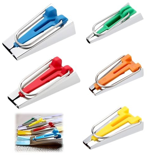 5 Stück Schrägbandformer Schrägband Werkzeug Set, Bias Tape Maker für Nähen Stoffklammern Größen Erhältlich 6mm 9mm 12mm 18mm 25mm