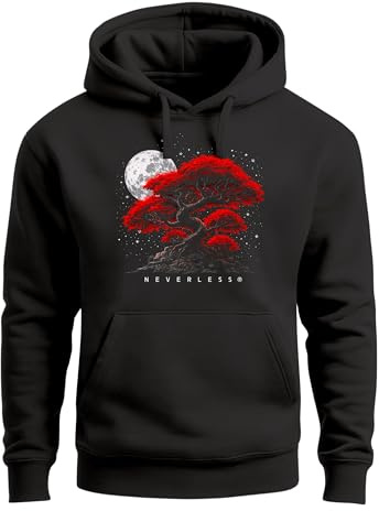 Neverless® Hoodie Herren Print Aufdruck Motiv Kapuzen-Pullover Männer Fashion Streetstyle