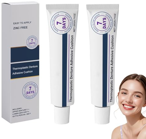 Daozhogo 2 Stück Haftcreme für Zahnprothesen, Langanhaltender Haftung Zahnprothesen Haftgel, Haftcreme Extra Stark für Zahnersatz