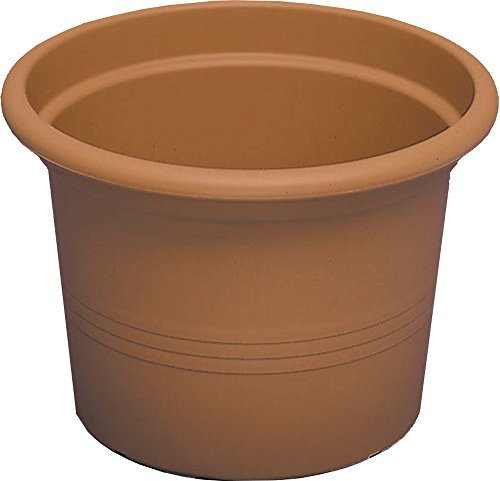 Euro3Plast 1174.01 Pflanzkübel Vaso Cilindro Durchmesser 25 cm aus umweltfreundlichem Polypropylen terra