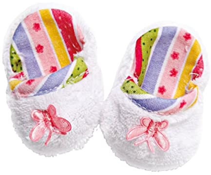 Heless 846 - Pantofole per Bambole, in Morbido Tessuto con Soletta Colorata, Taglia 35-45 cm