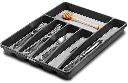 Madesmart Silverware Tray,Grey,Large