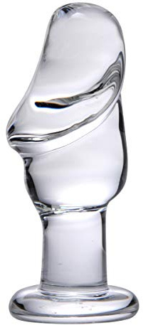 Prisms Erotic Glass Asvini Glass Butt Plug, Transparent