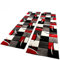 Paco Home Bettumrandung Läufer Teppich Modern Karo Rot Grau Schwarz Weiss Läuferset 3 TLG., Grösse:2mal 60x110 1mal 80x300