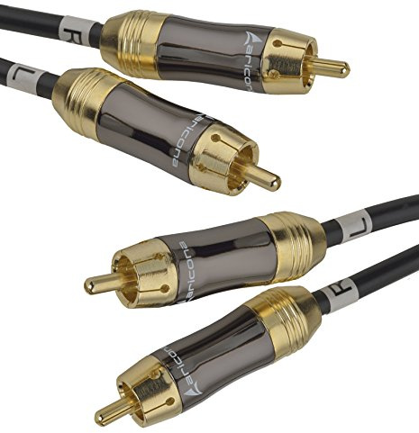 Aricona Cinch Audio Kabel - 3m - Digitales Koaxialkabel 2 zu 2 - für Subwoofer, Verstärker, Stereoanlangen, HiFi Anlagen & andere Geräte