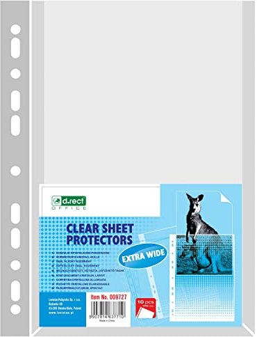 D.RECT extra starke Prospekthülle A4 glasklar 170 Mikron – 1 Packung mit 10 Dokumentenhüllen – Klarsichthüllen Transparent aus PVC – besonders dick & reißfest – für Schule, Büro, Archiv