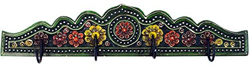 GURU SHOP Indische Vintage Hakenleiste, Garderobe, Schlüsselbrett - Design 5, 11x50x2 cm