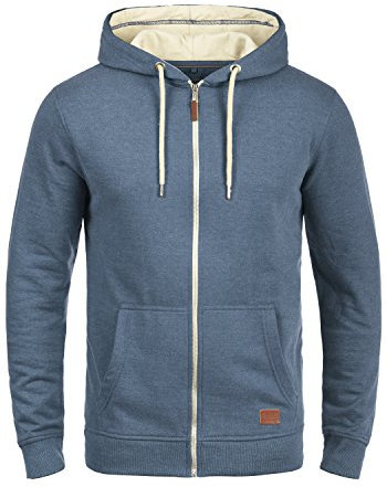 Blend BHHulker Herren Sweatjacke Kapuzenjacke Hoodie mit Kapuze Reißverschluss Kängurutasche Baumwollmischung Regular fit, Größe:L, Farbe:Ensign Blue (70260)