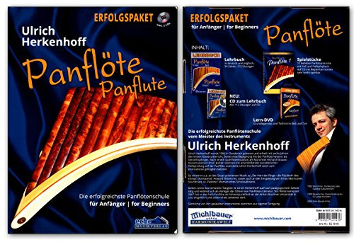 Panflöte Set - Schule von Ulrich Herkenhoff für Anfänger - Lehrbuch 1, Spielstücke 1, DVD, 2 x CDs - Echo Verlag EC1018 9790501341436