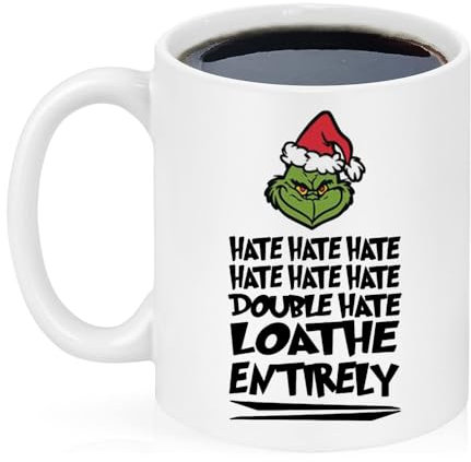 OttoRiven101 – Grinch Weihnachtstasse, Dr. Seuss Zitate, 325 ml, Keramik-Kaffeetasse/Teetasse, Hochglanz