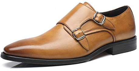 La Milano Mens Double Monk Strap Slip-on Loafer Oxford Formal Business Casual Dress Shoes for Men, Charles-1-cognac, 11