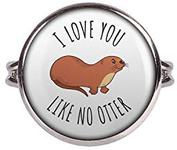 Mylery Ring mit Motiv I Love You Like no Otter Silber 16mm