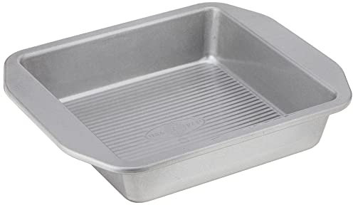 USA Pan 1120BW-3-ABC-1 American Bakeware Classics 8-Inch Square Cake and Brownie Pan, Aluminized Steel