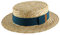 Bon Clic Bon Genre Chapeau canotier Paille Homme ou Femme Biarritz - Taille 58 cm - Bleu-Canard